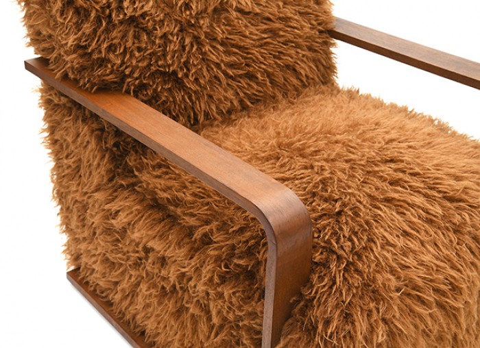 Eramo Contemporary Caramel Brown Accent Chair