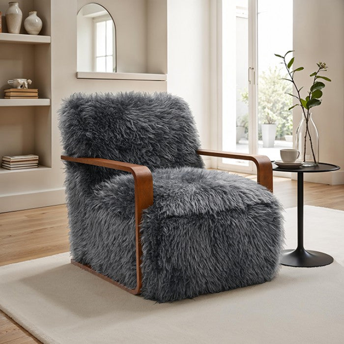 Eramo Contemporary Charcoal Gray Accent Chair
