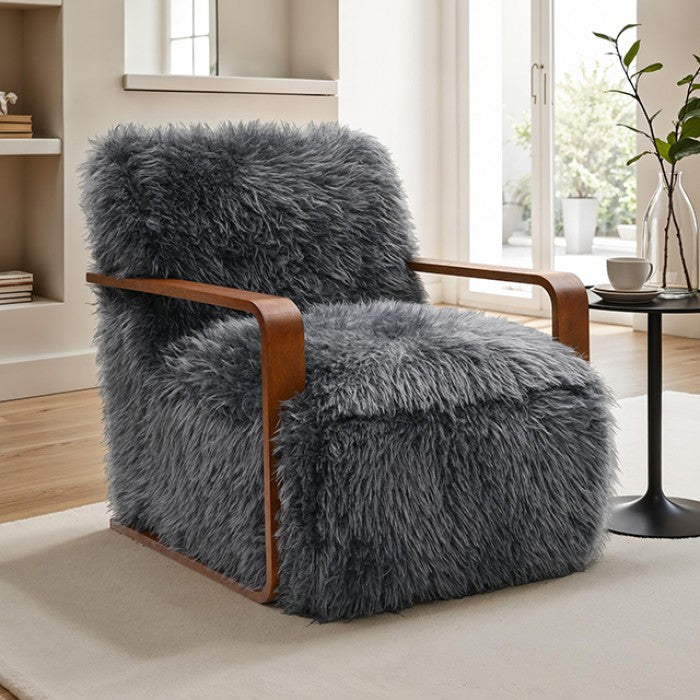 Eramo Contemporary Charcoal Gray Accent Chair