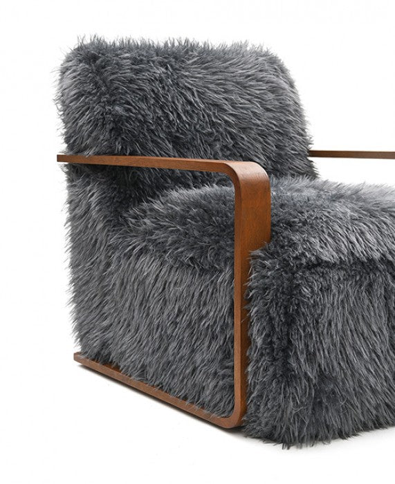 Eramo Contemporary Charcoal Gray Accent Chair