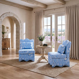 Hemsworth Chinoiserie Sky Blue/White Accent Chair