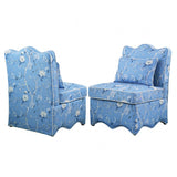 Hemsworth Chinoiserie Sky Blue/White Accent Chair