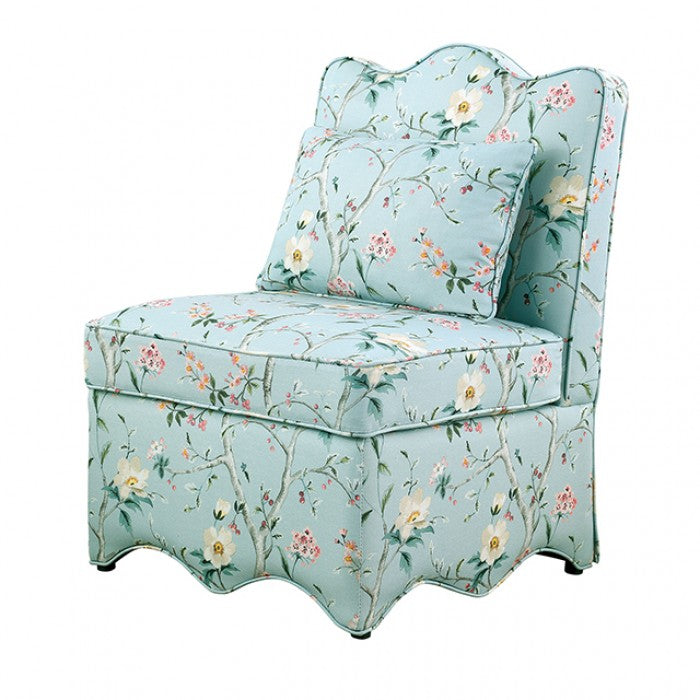 Hemsworth Chinoiserie Pale Blue/Peach Accent Chair
