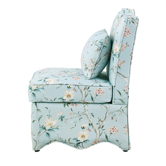Hemsworth Chinoiserie Pale Blue/Peach Accent Chair