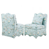 Hemsworth Chinoiserie Pale Blue/Peach Accent Chair
