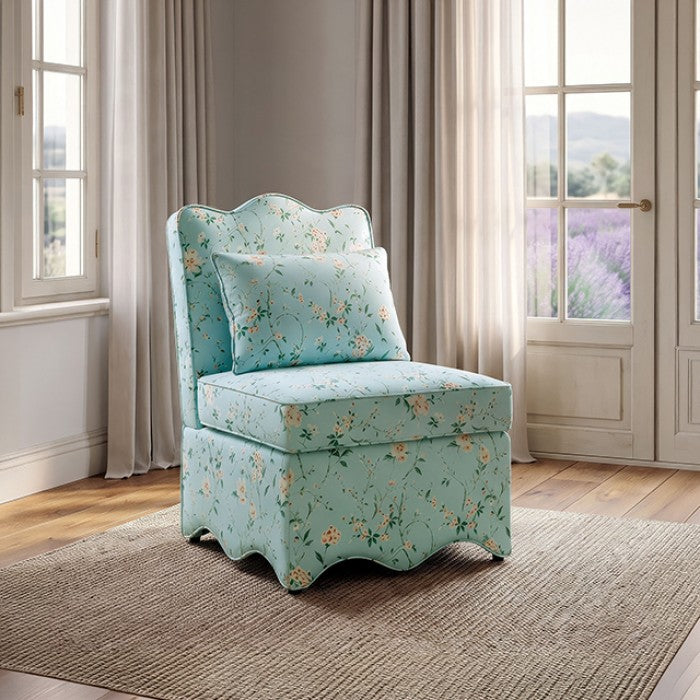 Hemsworth Chinoiserie Lightteal/Pink Accent Chair