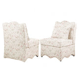 Hemsworth Chinoiserie White/Pink Accent Chair