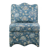 Hemsworth Jacobean Peacock Blue Accent Chair