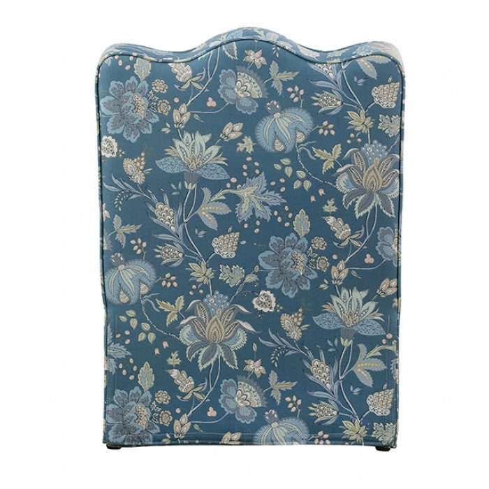 Hemsworth Jacobean Peacock Blue Accent Chair