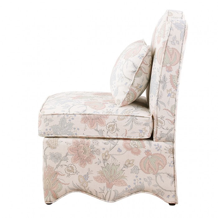 Hemsworth Jacobean Floral Dusty Pink/Blue Accent Chair