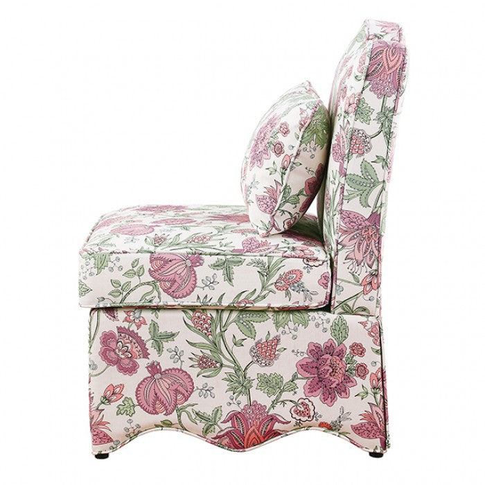 Hemsworth Jacobean Floral Blossom Pink Accent Chair