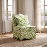 Hemsworth Seaside Cabbage Rose Green/White Accent Chair