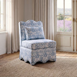 Hemsworth Toile De Jouy Light Blue/White Accent Chair