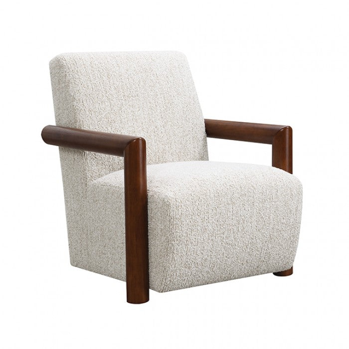 Esher Egret Beige / Walnut Accent Chair