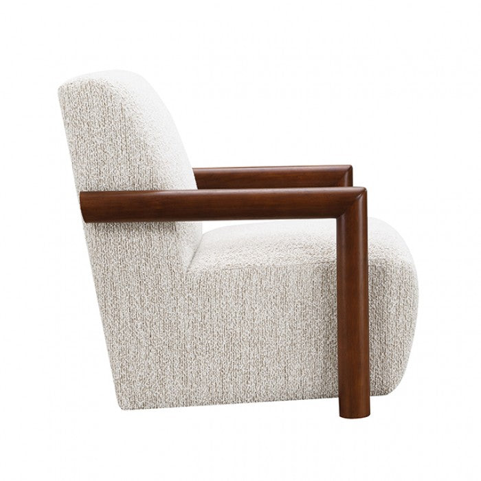 Esher Egret Beige / Walnut Accent Chair