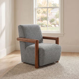Esher Sky Gray / Walnut Accent Chair
