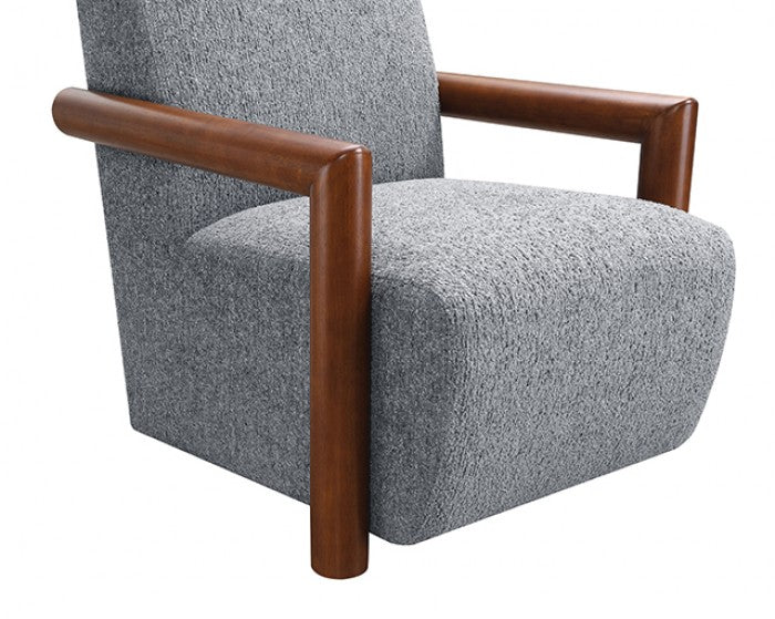 Esher Sky Gray / Walnut Accent Chair