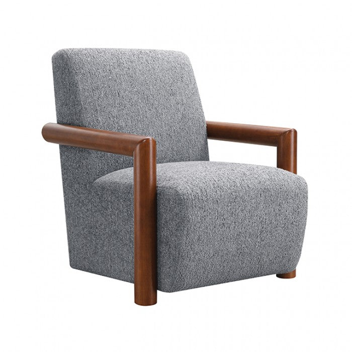 Esher Sky Gray / Walnut Accent Chair