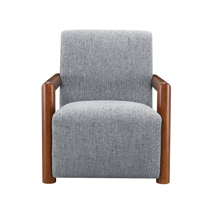 Esher Sky Gray / Walnut Accent Chair