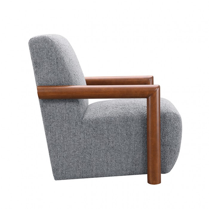 Esher Sky Gray / Walnut Accent Chair