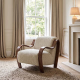 Niari Egret Beige / Walnut Accent Chair