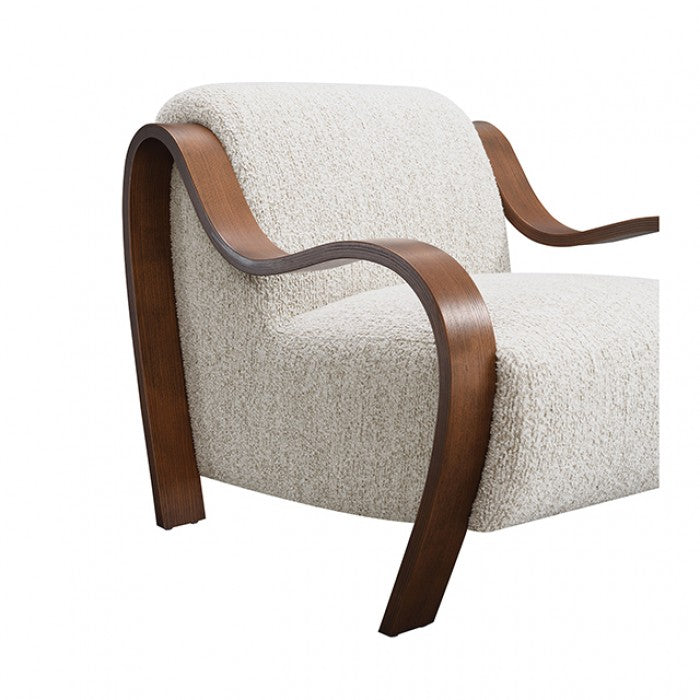 Niari Egret Beige / Walnut Accent Chair