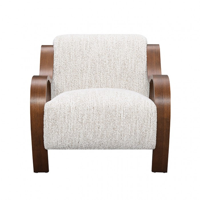 Niari Egret Beige / Walnut Accent Chair