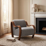 Niari Sky Gray / Walnut Accent Chair