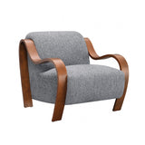 Niari Sky Gray / Walnut Accent Chair