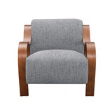 Niari Sky Gray / Walnut Accent Chair
