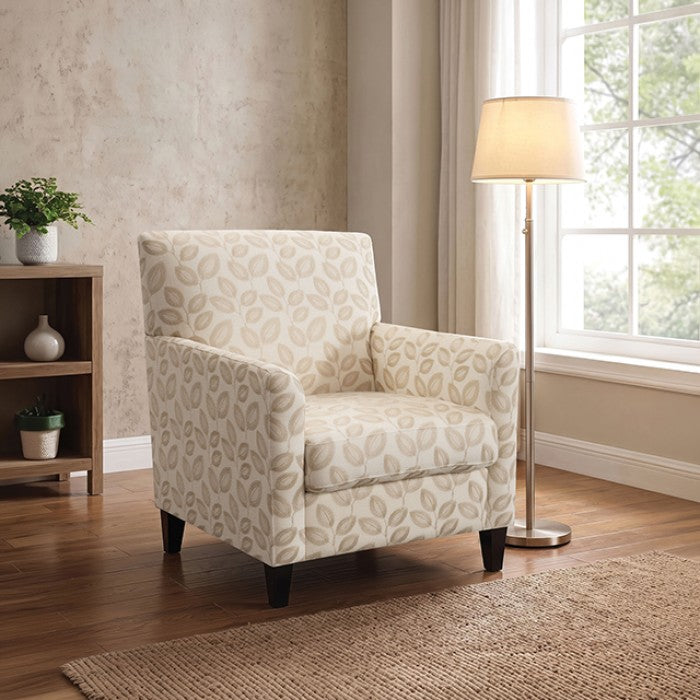 Ivey Botanical Beige Accent Chair