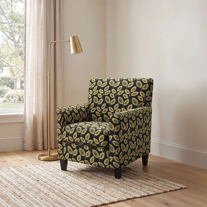 Ivey Botanical Black/Gold Accent Chair
