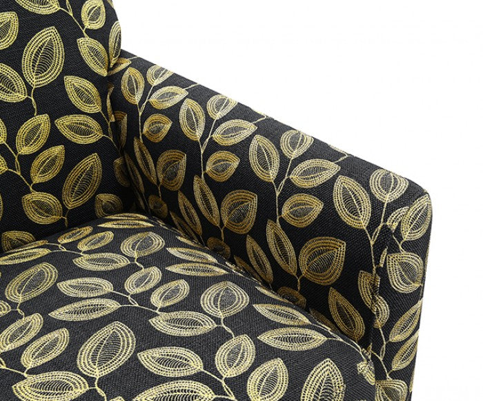 Ivey Botanical Black/Gold Accent Chair