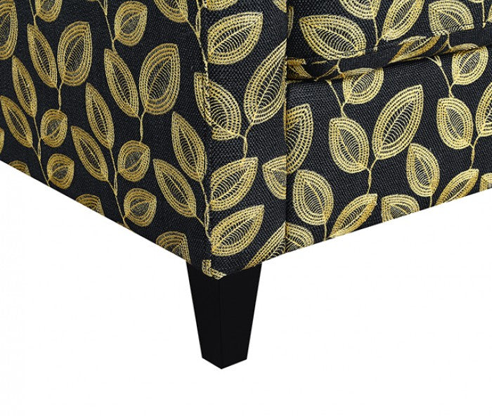 Ivey Botanical Black/Gold Accent Chair