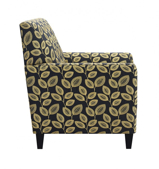 Ivey Botanical Black/Gold Accent Chair