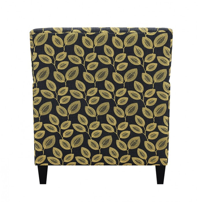 Ivey Botanical Black/Gold Accent Chair