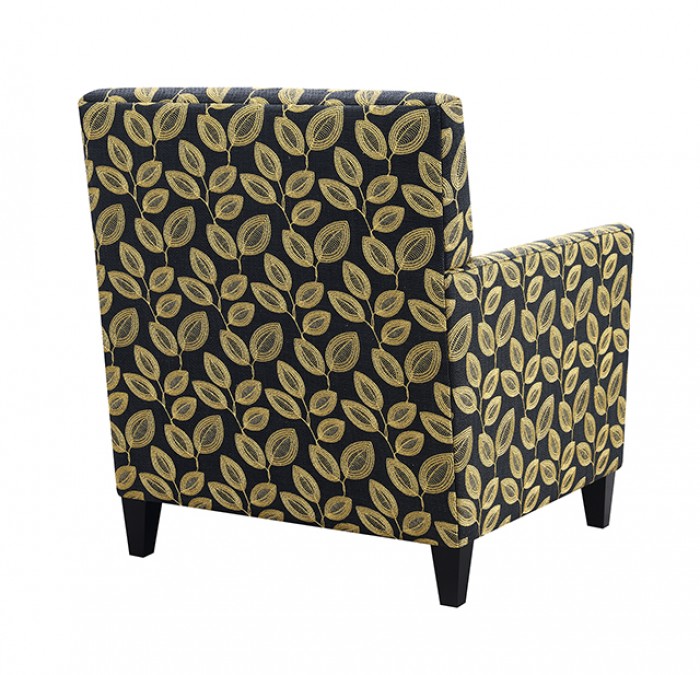 Ivey Botanical Black/Gold Accent Chair