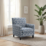 Ivey Botanical Blue/Egret White Accent Chair