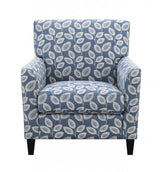 Ivey Botanical Blue/Egret White Accent Chair