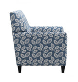 Ivey Botanical Blue/Egret White Accent Chair