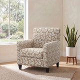 Ivey Botanical Warm Mocha/Egret White Accent Chair
