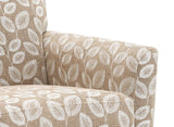 Ivey Botanical Warm Mocha/Egret White Accent Chair