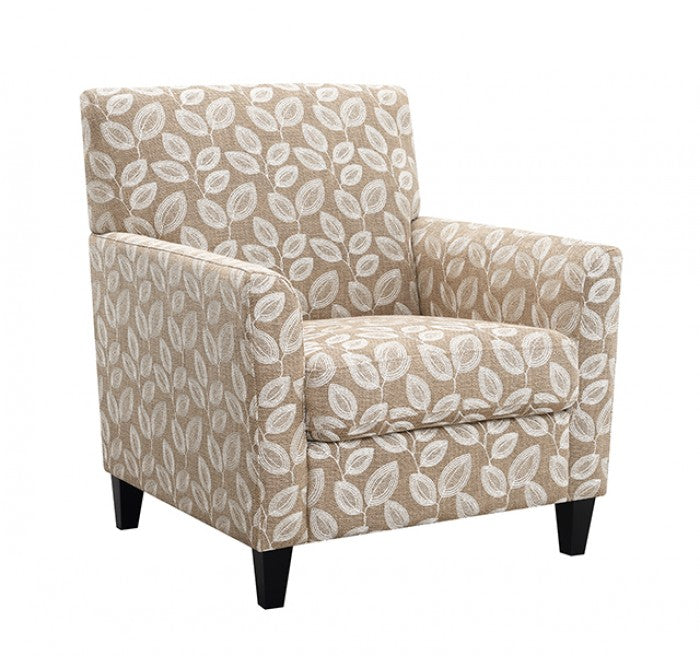Ivey Botanical Warm Mocha/Egret White Accent Chair