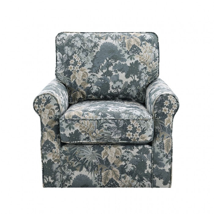 Penryn Topiary Green Swivel Accent Chair