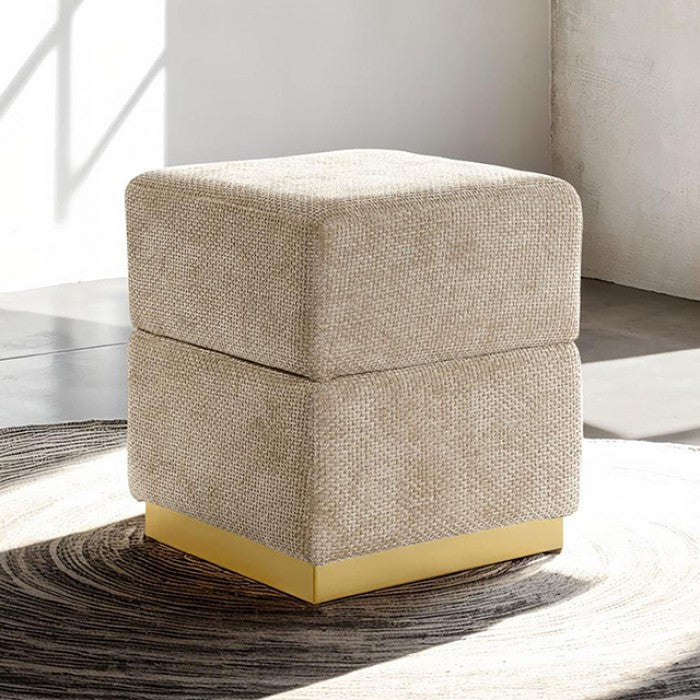 Krysten Silver Gray Storage Stool