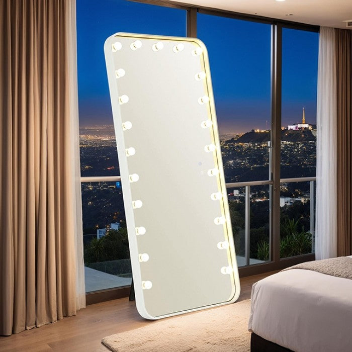 Myra White Floor Mirror