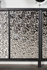 Beckham Weathered Black/Silver 4-Door Cabinet