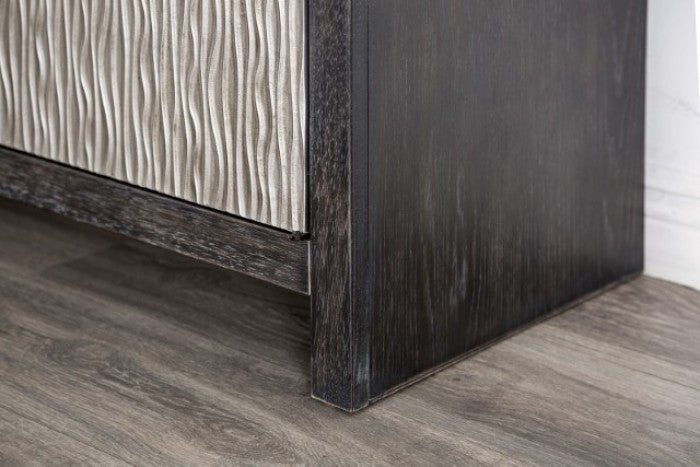 Forger Weathered Black/Silver 4-Door Cabinet