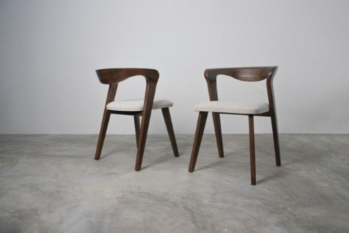 Logstor Rich Walnut Side Chair Set of 2