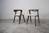 Logstor Rich Walnut Side Chair Set of 2